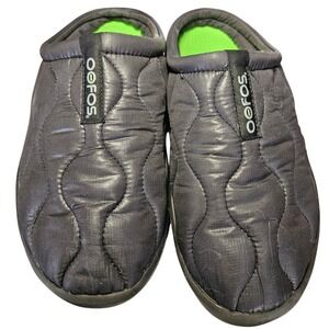 Oofos OOmg Low Shoe Men 10 Black Recovery Clog Puffer Quilted Slip On EU 43